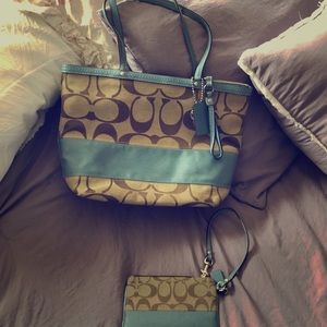 Coach bag with wristlet